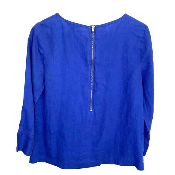 J Crew Linen Embroidered Top Women's Sz 6  Elegant Business Career Office - Picture 2 of 10